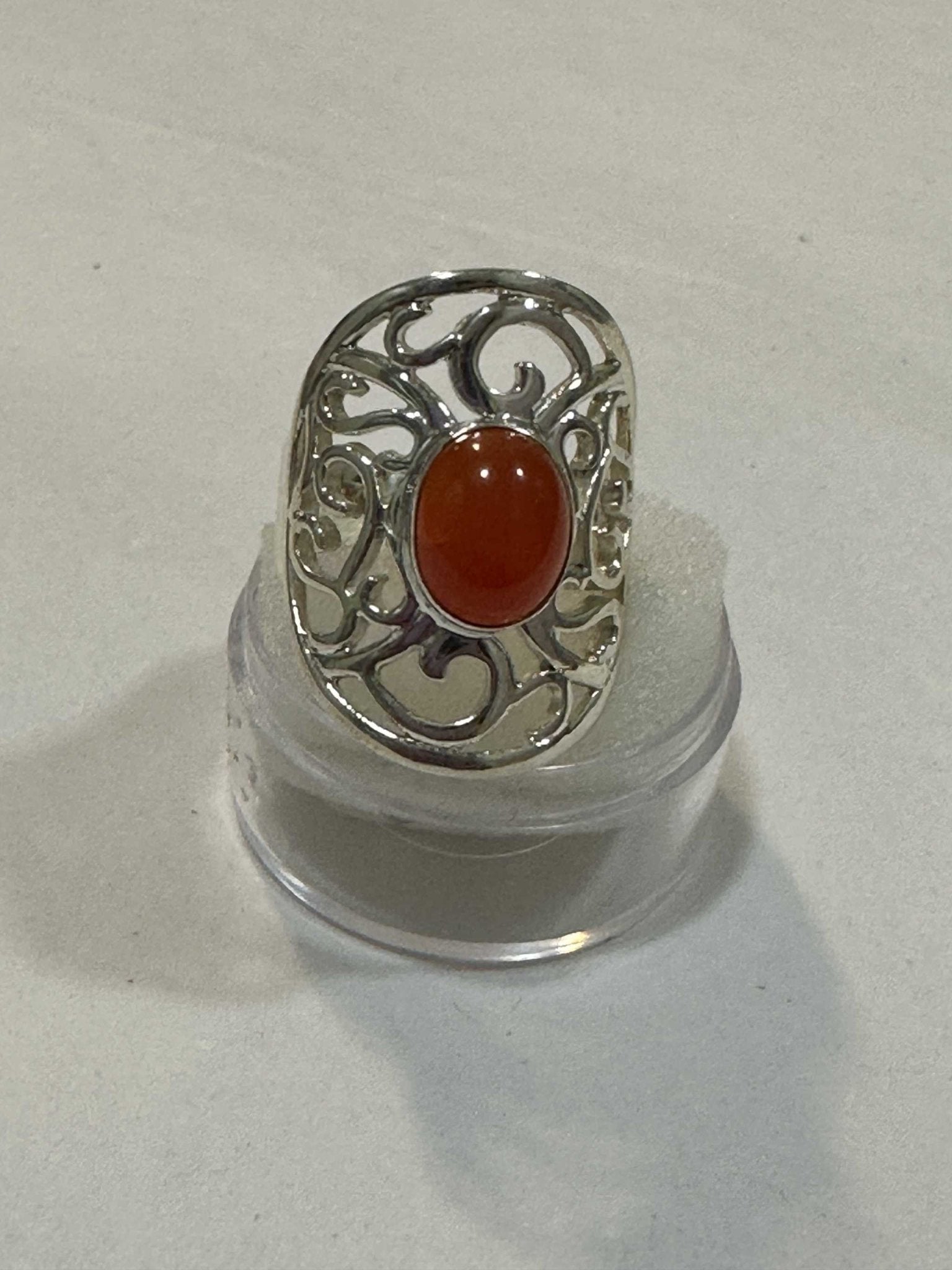 Carnelian Ring Size 7 "Web of Passion"