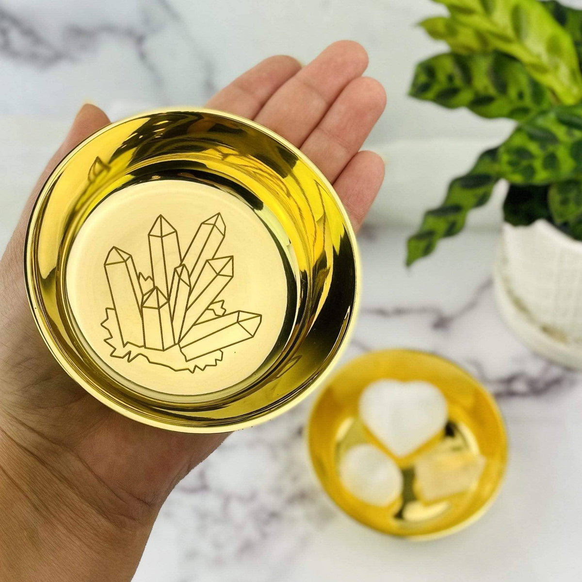 Crystals Brass Offering Bowl