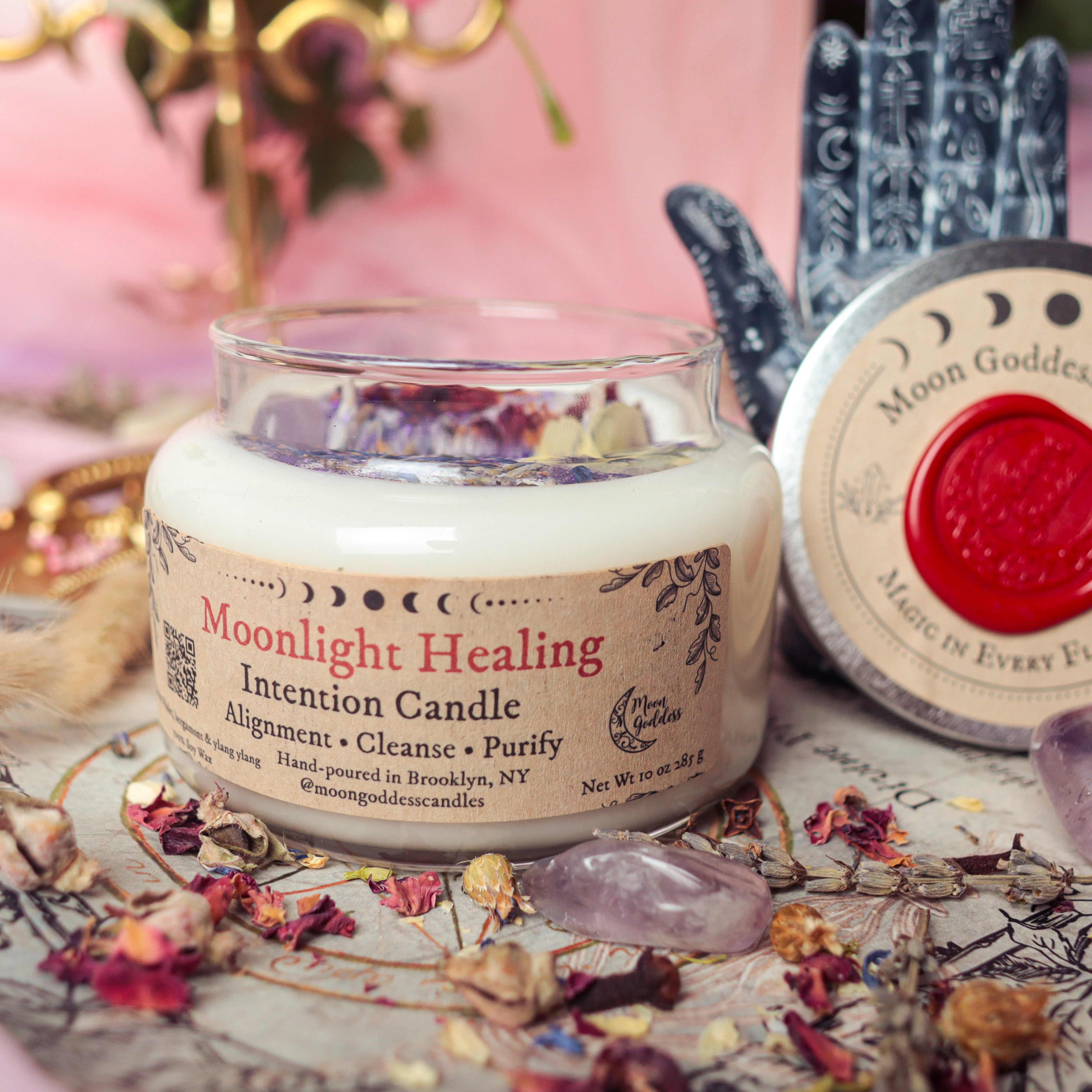 Moonlight Healing Amethyst Candle