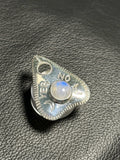 Rainbow Moonstone Ring Size 6 - "Ouija”
