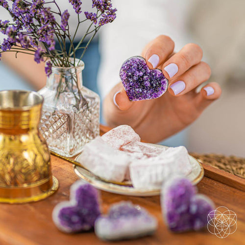 Amethyst Love Heart Cluster